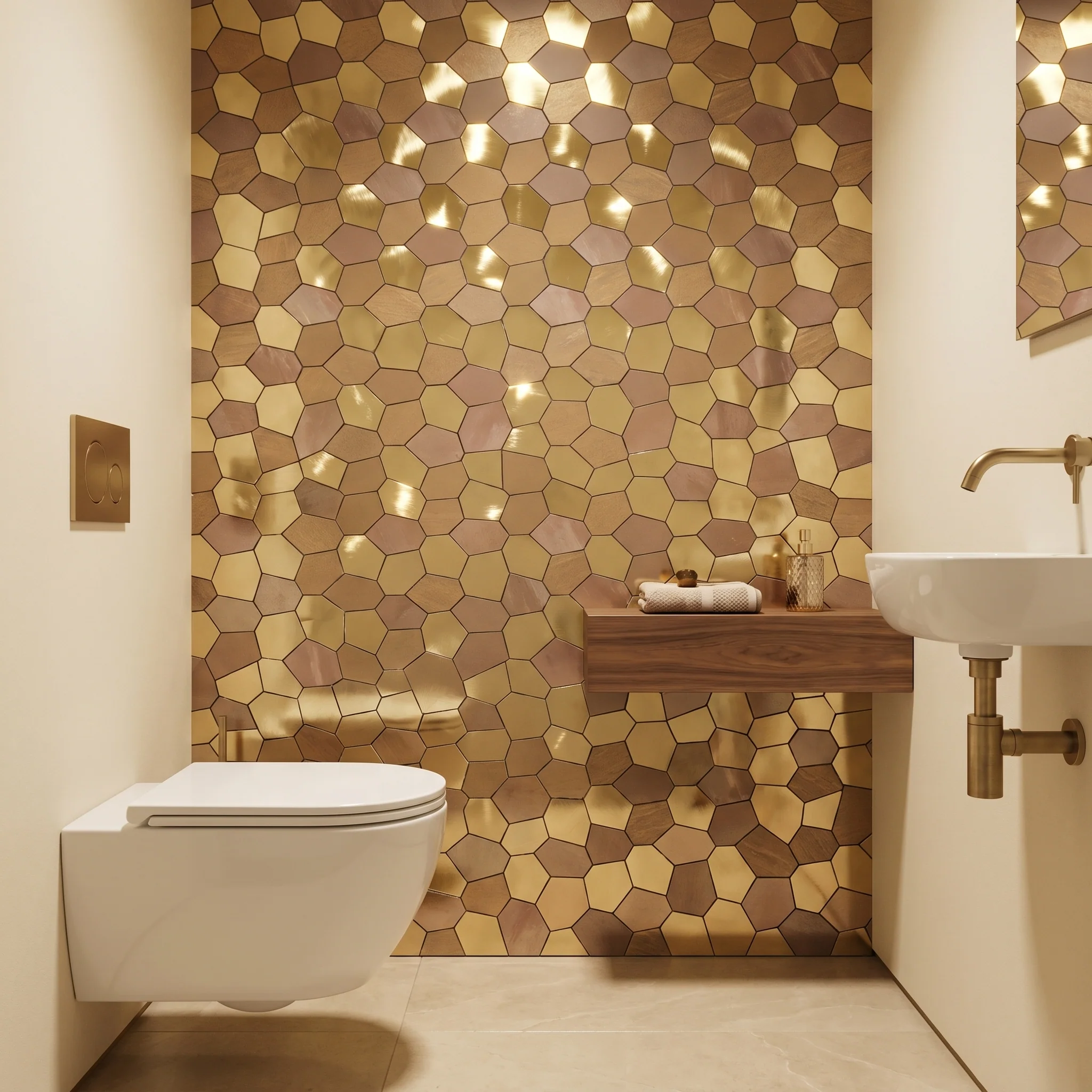 Peel and Stick Backsplash | Polygon Gold | 11.81×10.31" - Image 3
