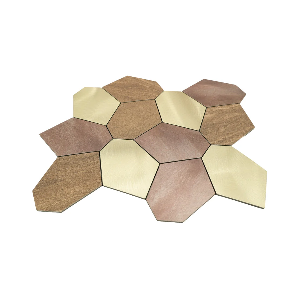 Peel and Stick Backsplash | Polygon Gold | 11.81×10.31" - Image 4