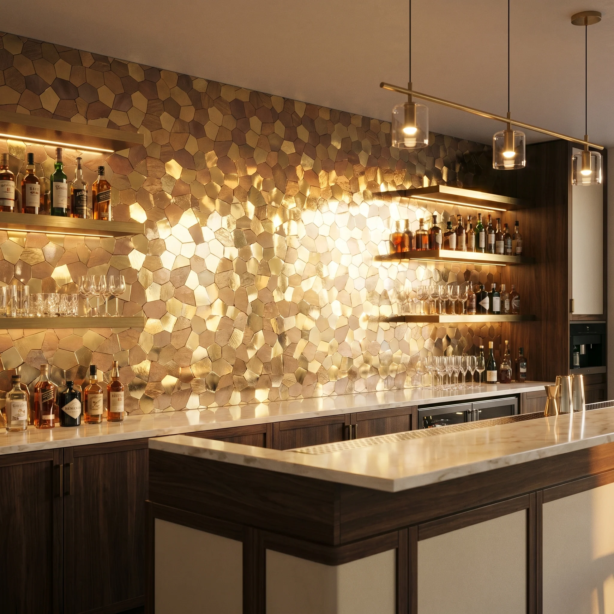 Peel and Stick Backsplash | Polygon Gold | 11.81×10.31" - Image 5