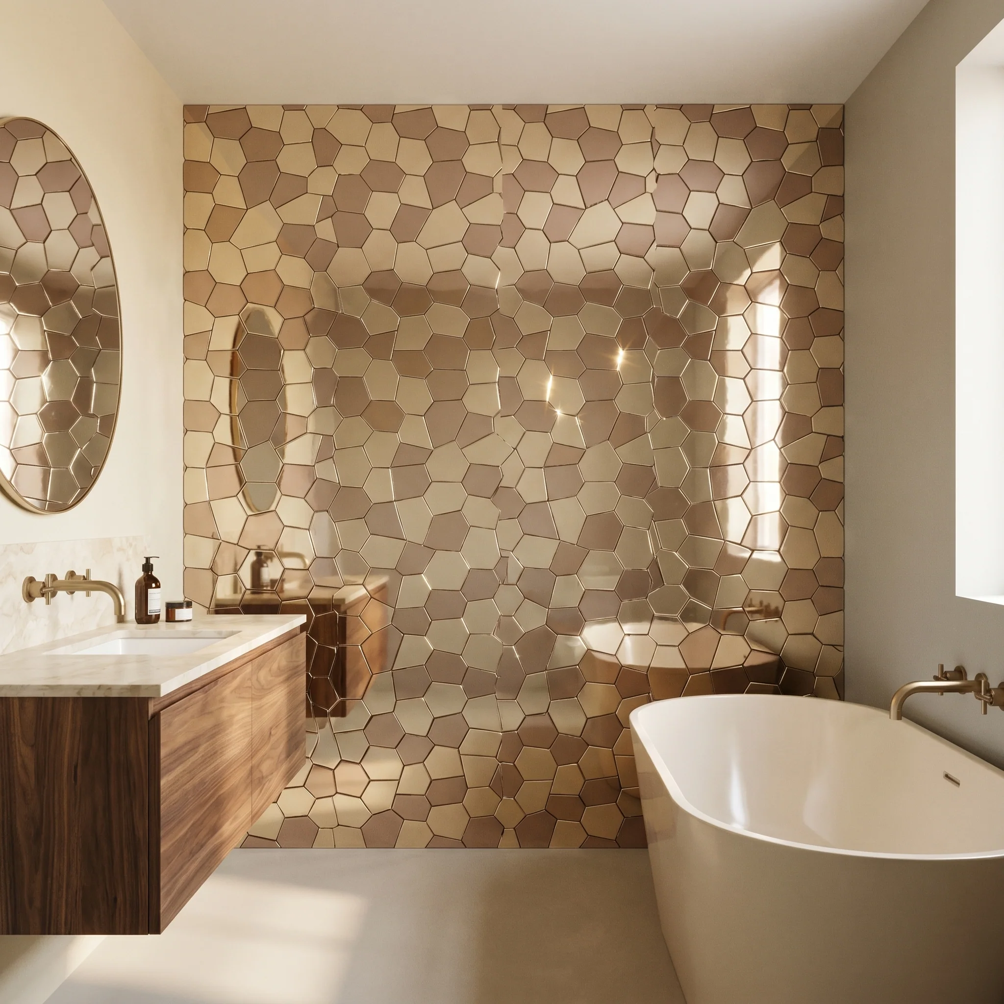 Peel and Stick Backsplash | Polygon Gold | 11.81×10.31" - Image 7