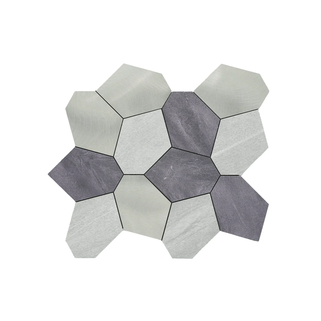 Peel and Stick Backsplash | Polygon Gray | 11.81×10.31" - Image 2