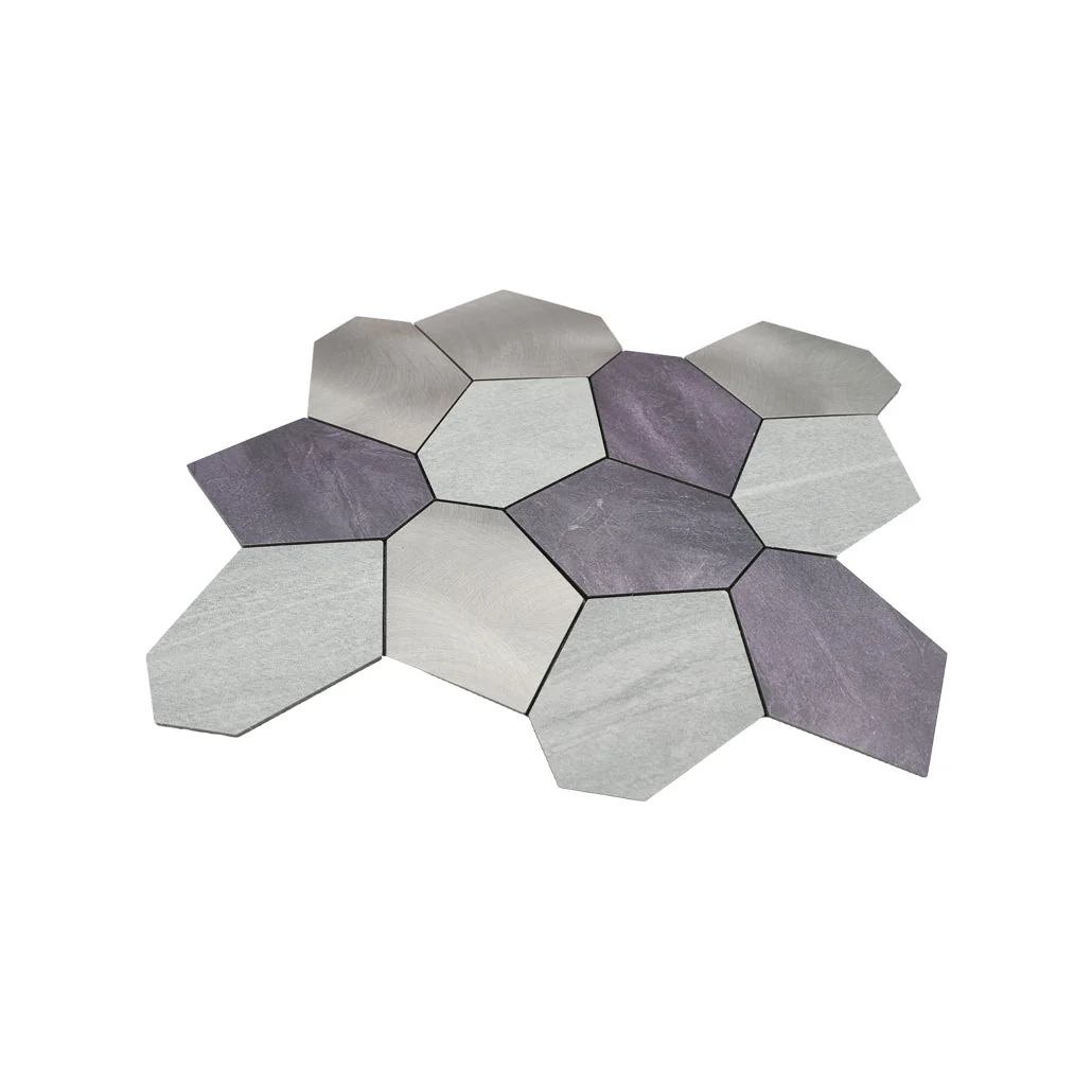 Peel and Stick Backsplash | Polygon Gray | 11.81×10.31" - Image 4