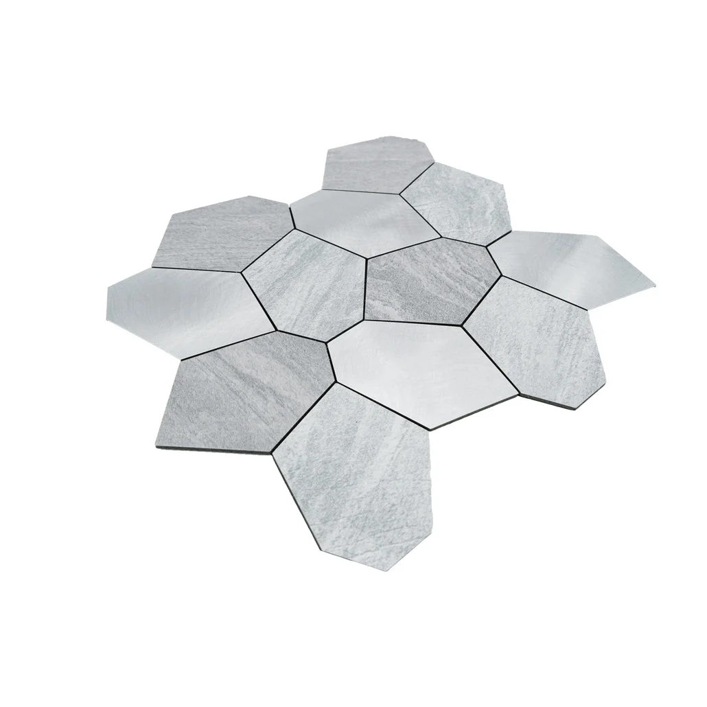 Peel and Stick Backsplash | Polygon Silver | 11.81×10.31" - Image 6