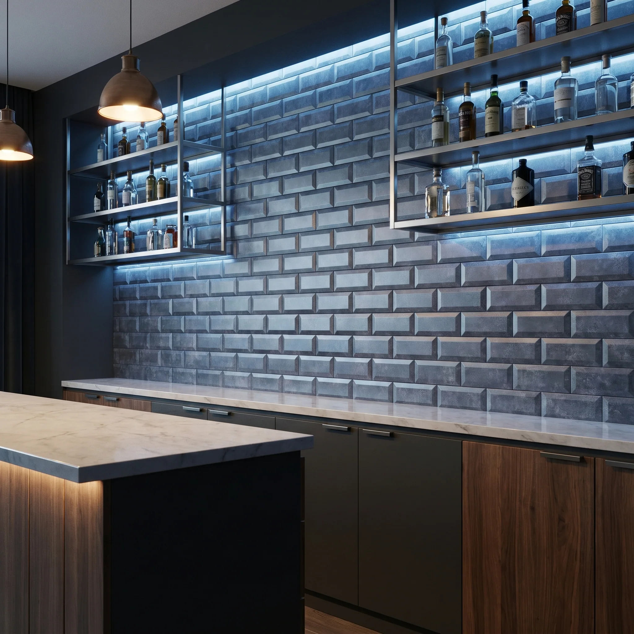 Peel and Stick Backsplash | Subway 3D Blue-Gray | 12.01×12.01" - Image 7