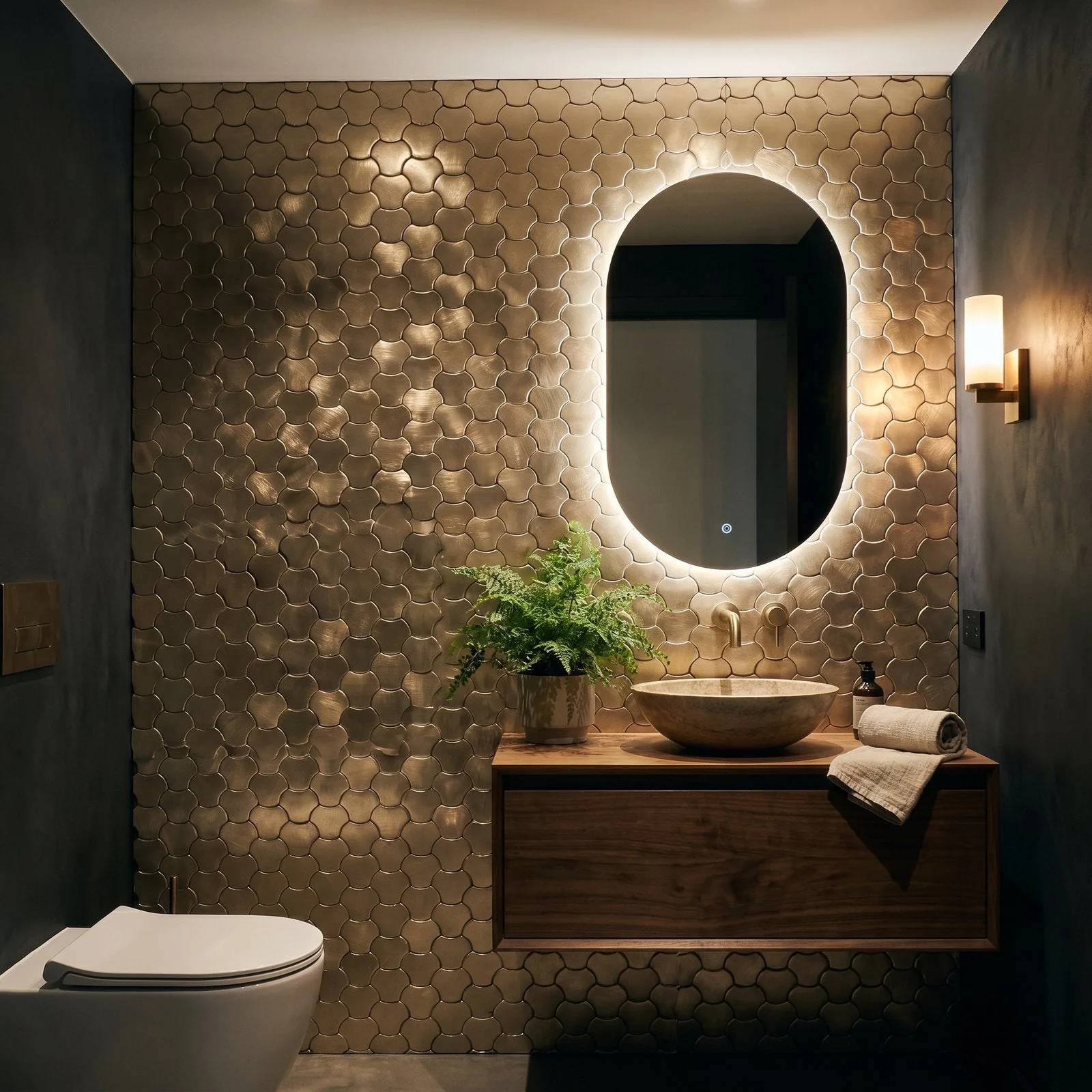 Peel and Stick Backsplash | Trefoil 3D Champagne | 12.01×11.65" - Image 5