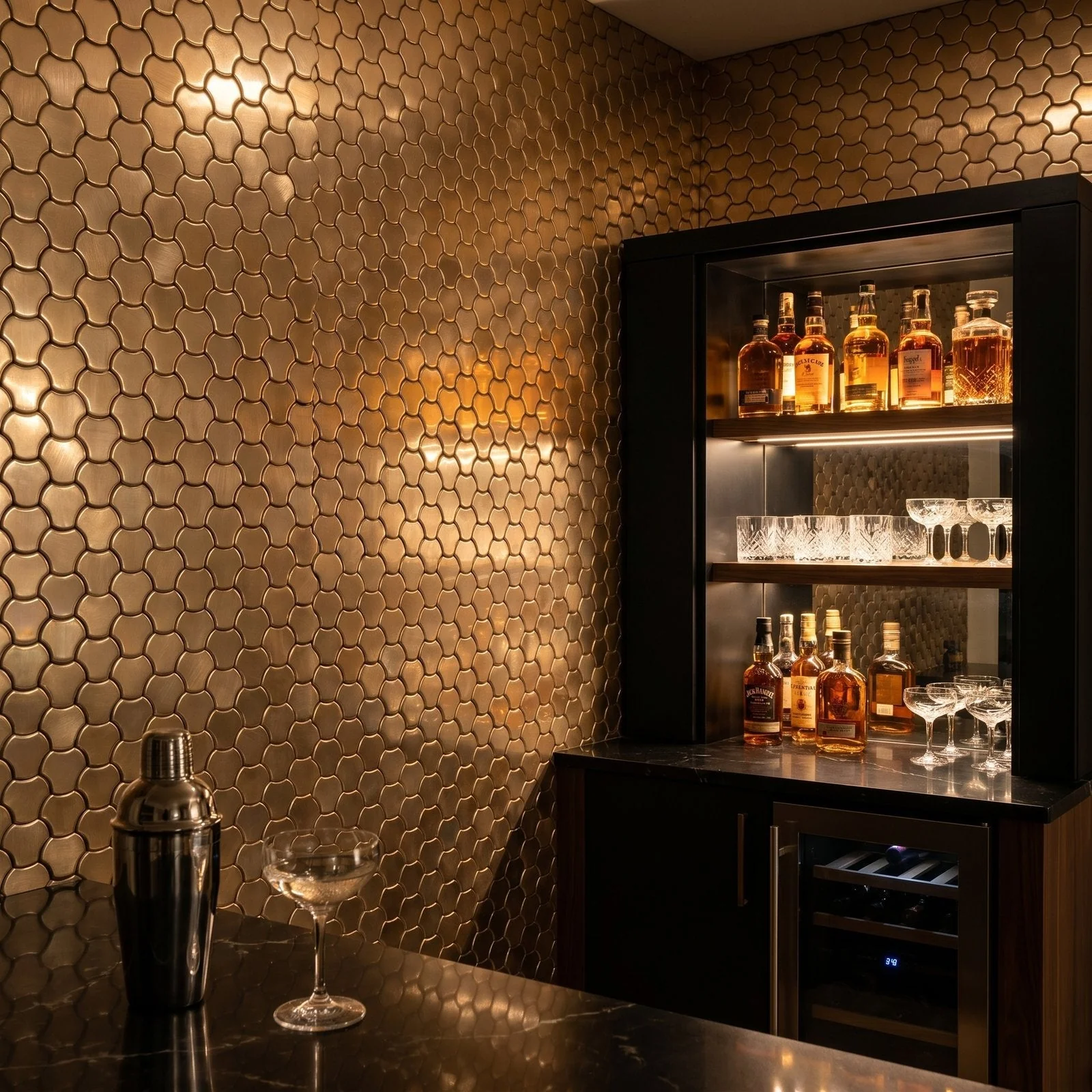 Peel and Stick Backsplash | Trefoil 3D Champagne | 12.01×11.65" - Image 7