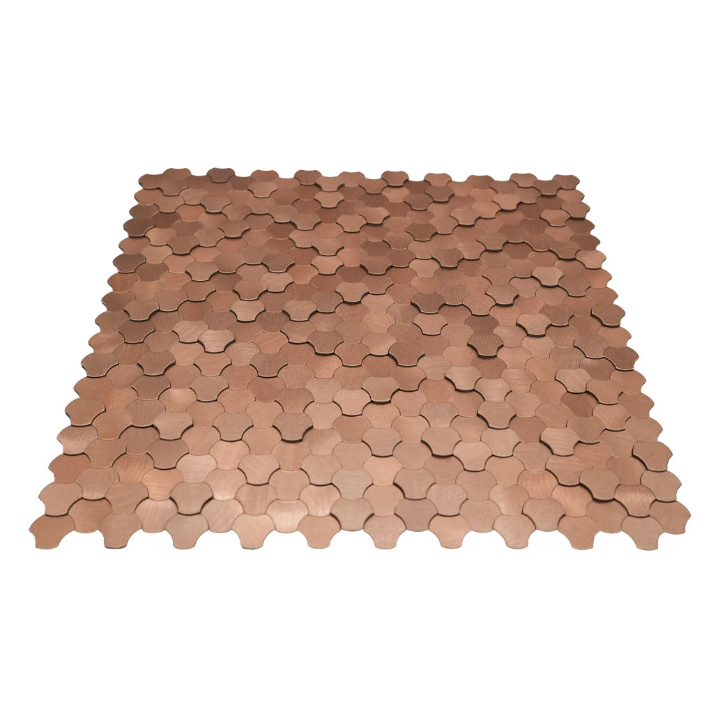 Peel and Stick Backsplash | Trefoil 3D Copper | 12.01×11.65" - Image 4