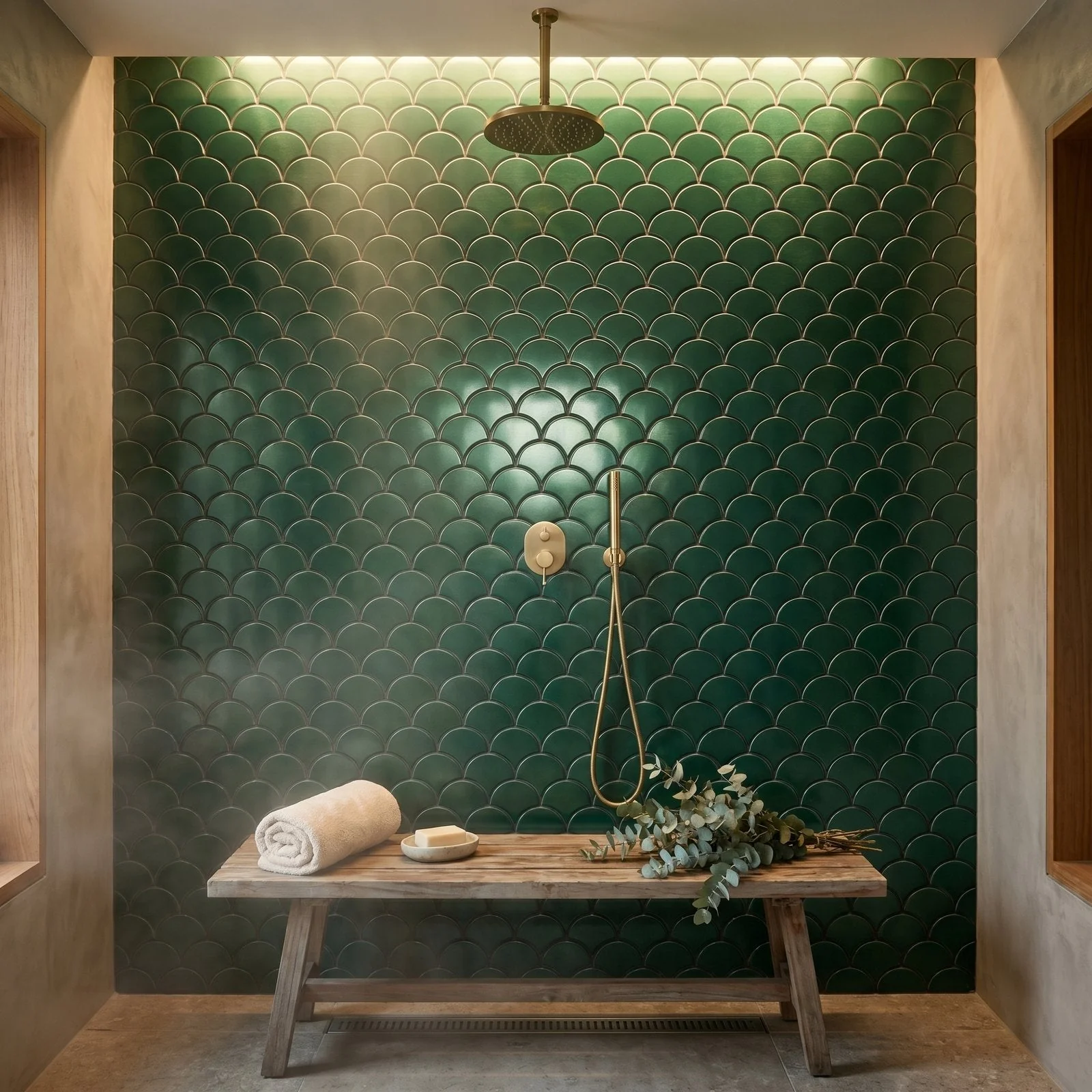 Peel and Stick Backsplash | Trefoil 3D Dark Green | 12.01×11.65" - Image 3