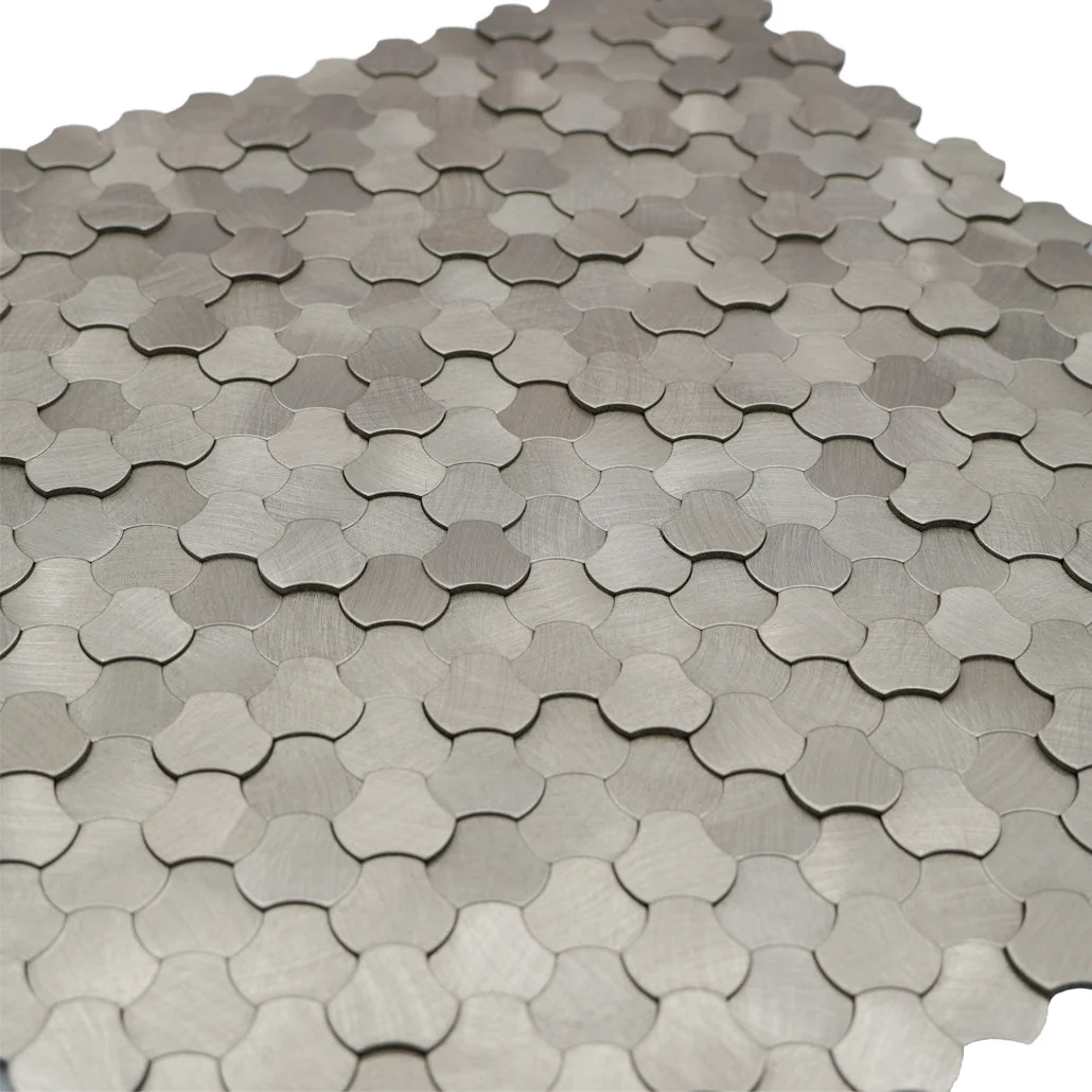Peel and Stick Backsplash | Trefoil 3D Silver | 12.01×11.65" - Image 8