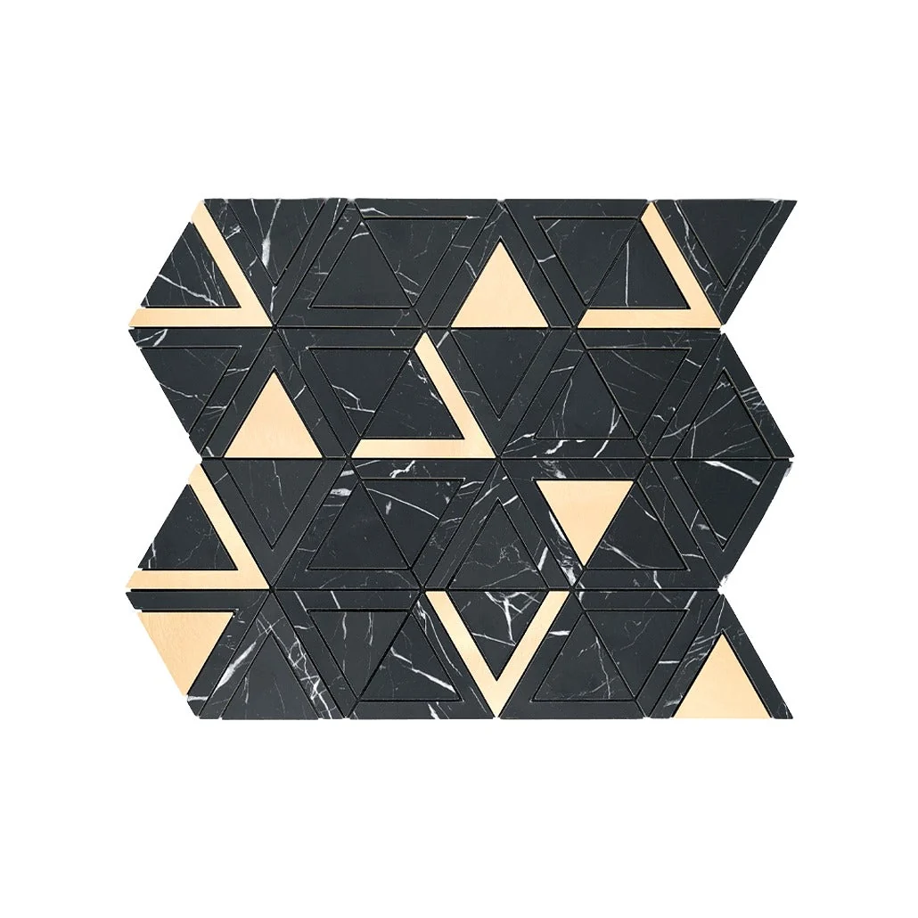 Peel and Stick Backsplash | Triangle Black Gold | 11.3×13.03" - Image 2