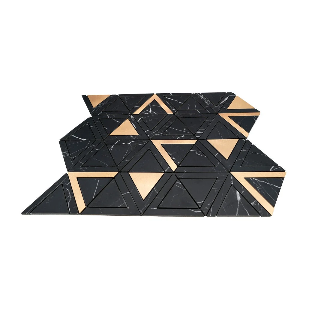 Peel and Stick Backsplash | Triangle Black Gold | 11.3×13.03" - Image 4