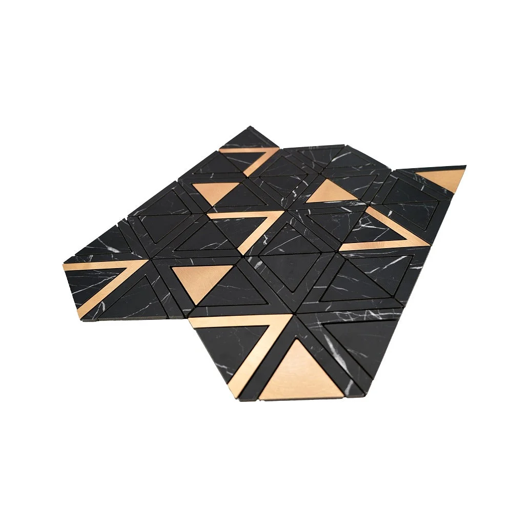 Peel and Stick Backsplash | Triangle Black Gold | 11.3×13.03" - Image 6