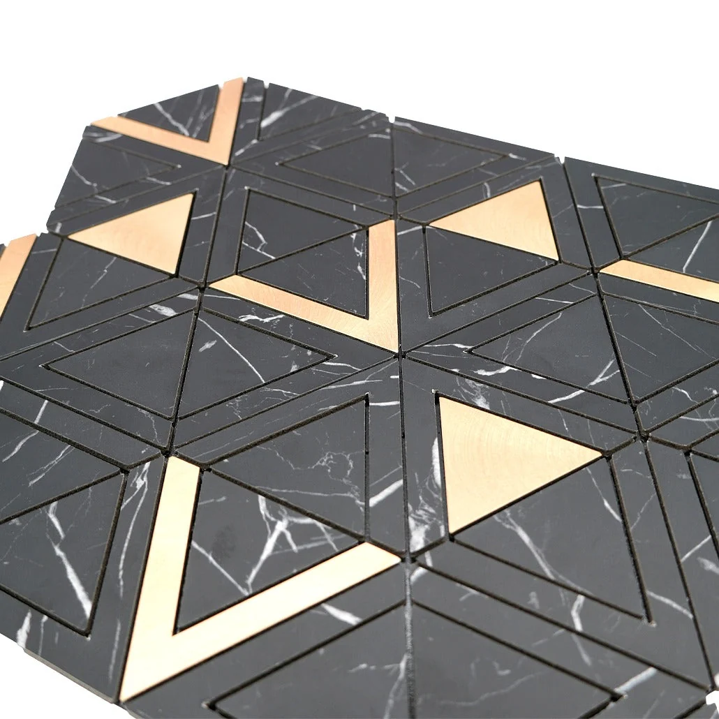 Peel and Stick Backsplash | Triangle Black Gold | 11.3×13.03" - Image 8