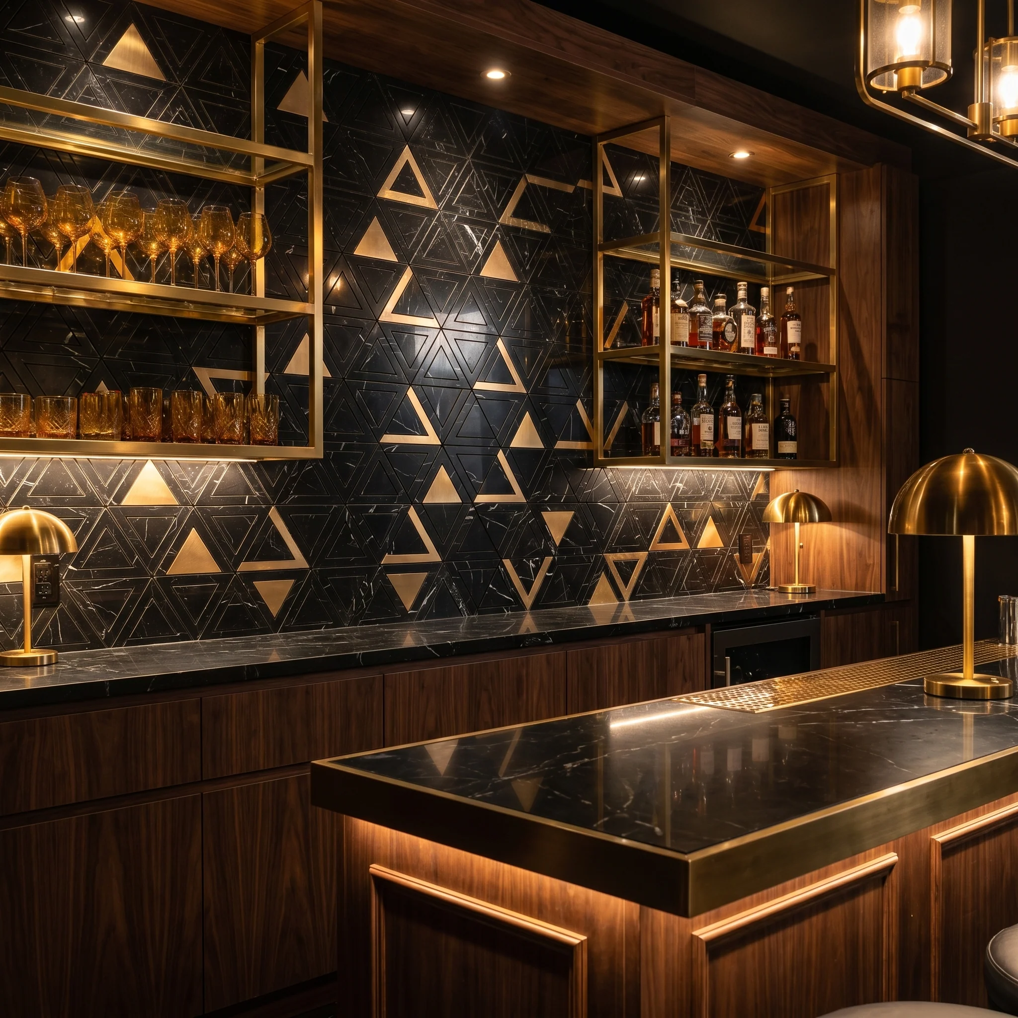 Peel and Stick Backsplash | Triangle Black Gold | 11.3×13.03" - Image 9