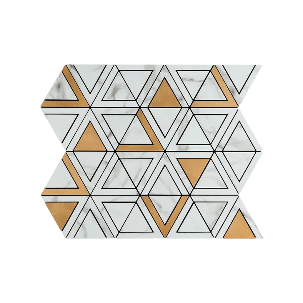Peel and Stick Backsplash | Triangle Gold | 11.3×13.03" - Image 2