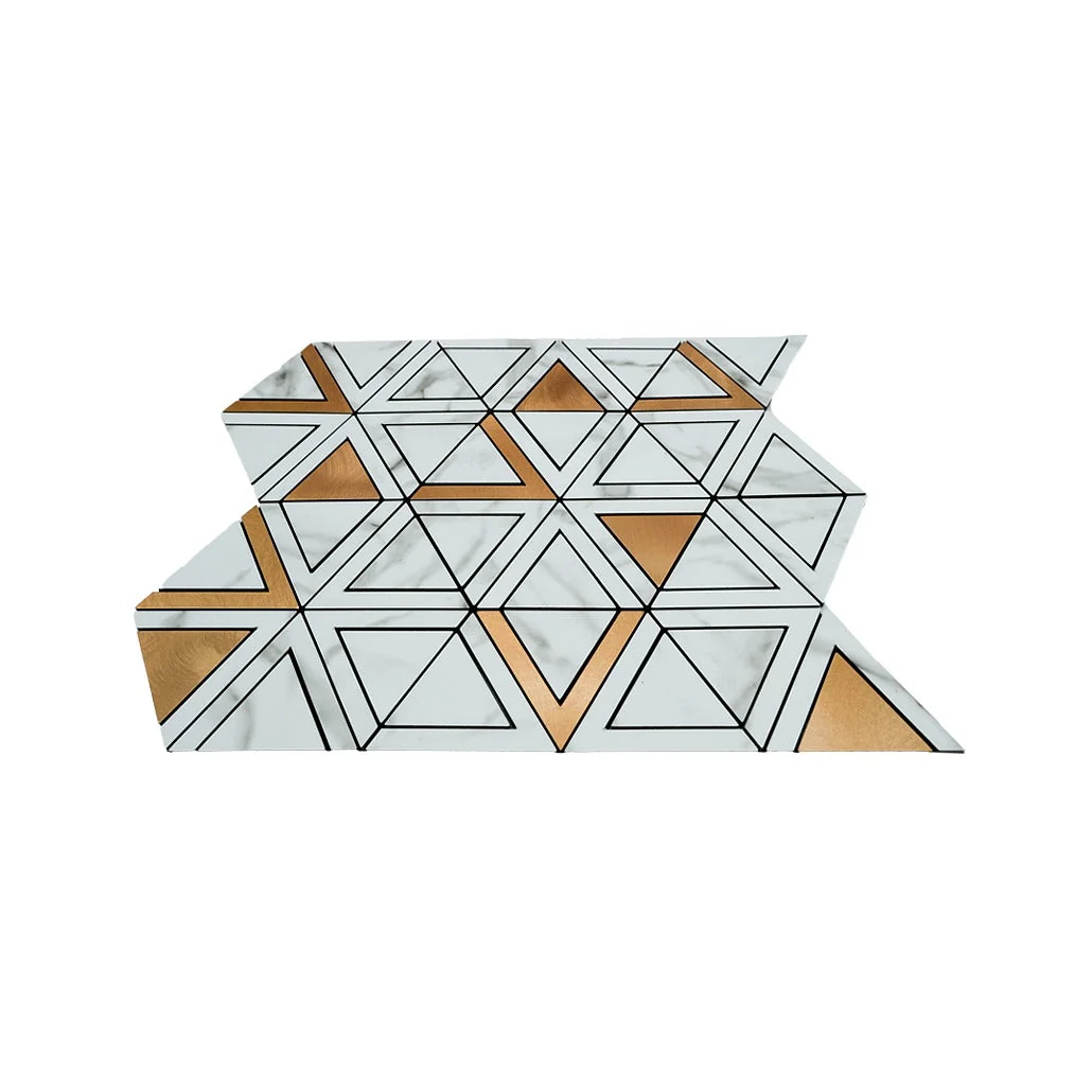 Peel and Stick Backsplash | Triangle Gold | 11.3×13.03" - Image 4