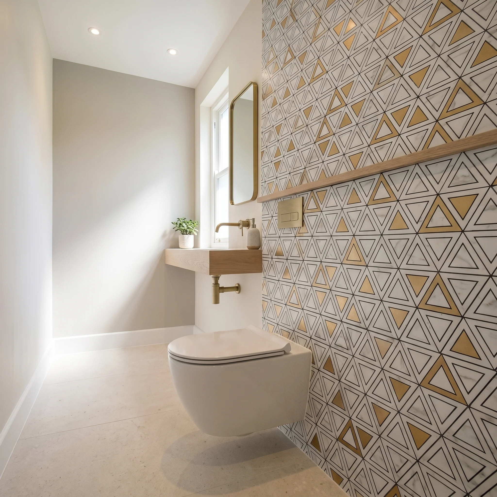 Peel and Stick Backsplash | Triangle Gold | 11.3×13.03" - Image 5