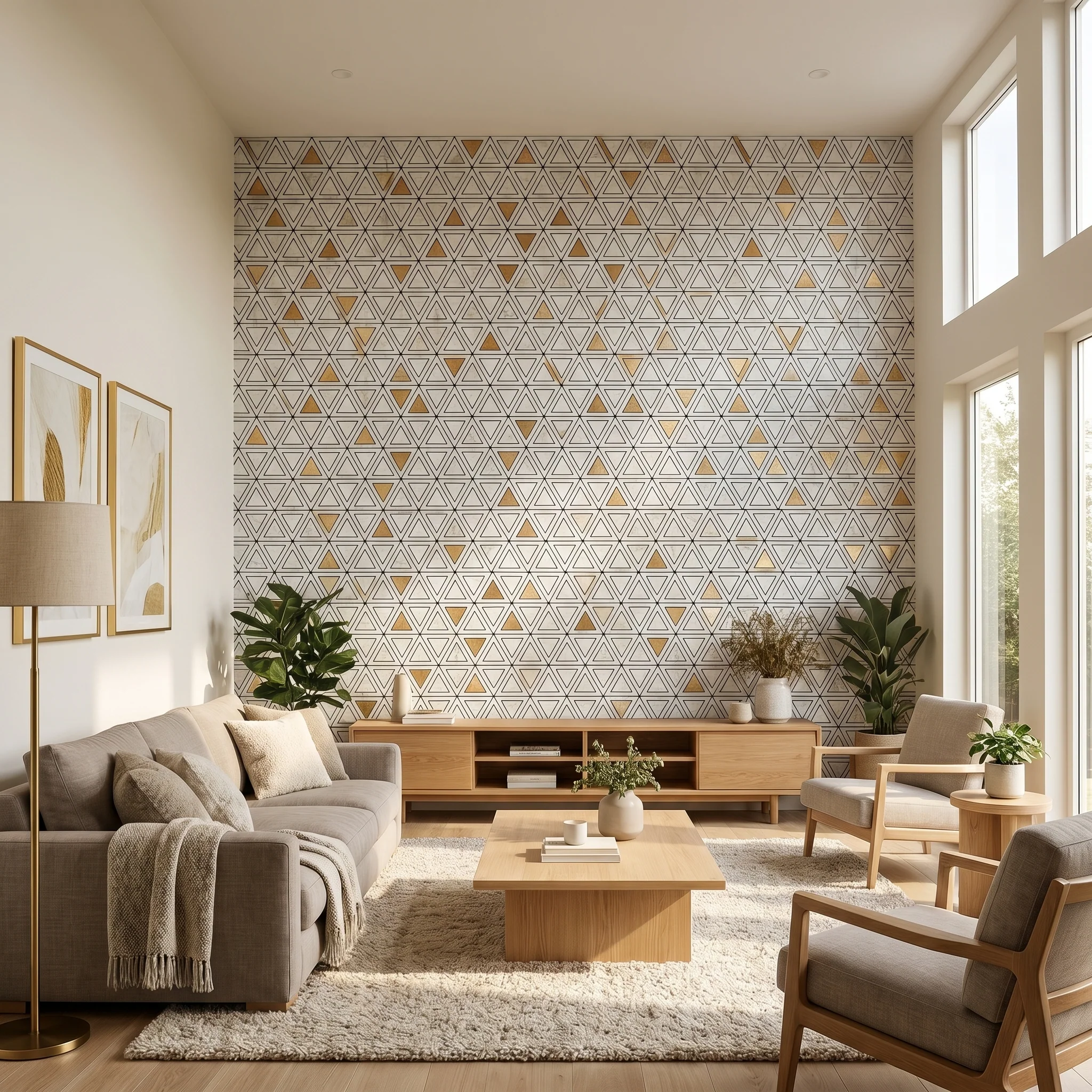 Peel and Stick Backsplash | Triangle Gold | 11.3×13.03" - Image 7