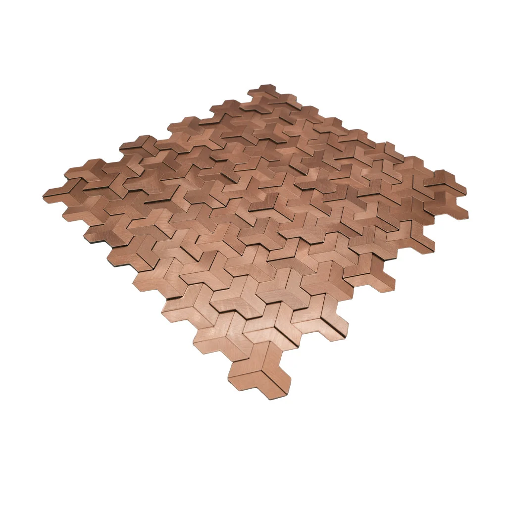 Peel and Stick Backsplash | Trifold 3D Copper | 11.02×11.93" - Image 6
