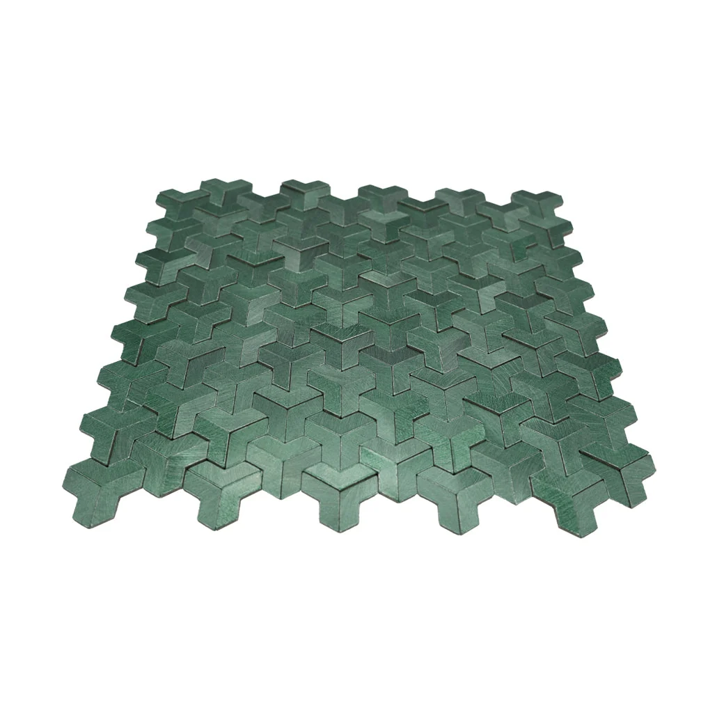 Peel and Stick Backsplash | Trifold 3D Dark Green | 11.02×11.93" - Image 4