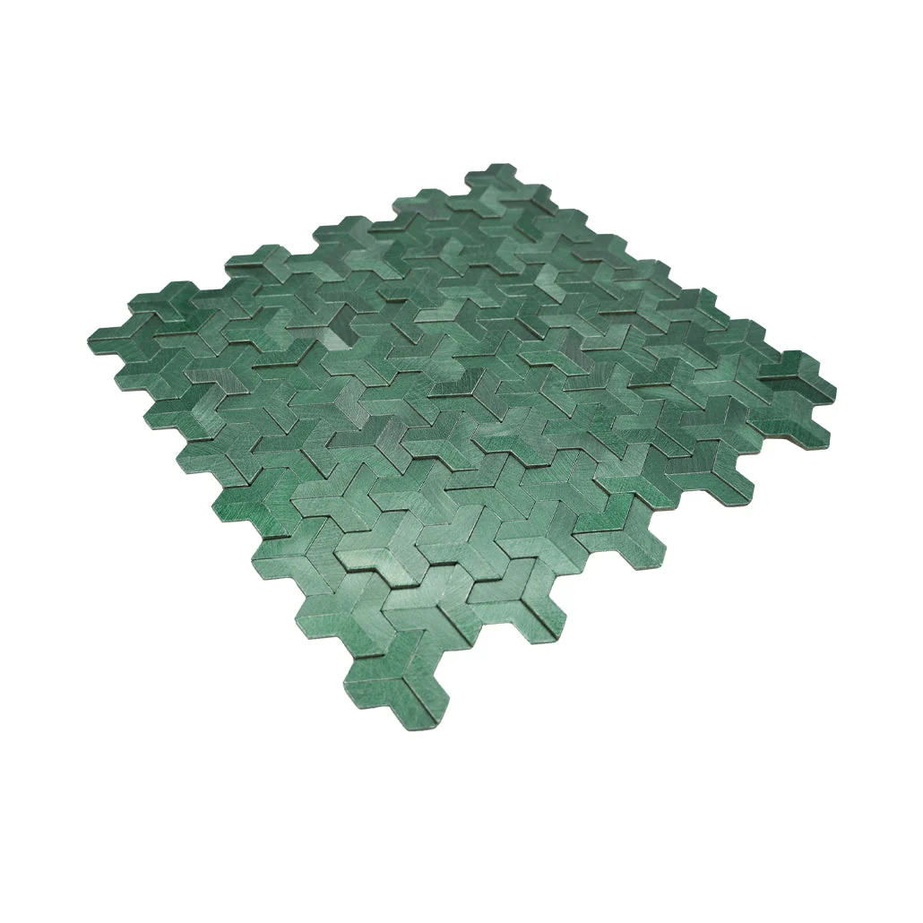 Peel and Stick Backsplash | Trifold 3D Dark Green | 11.02×11.93" - Image 6