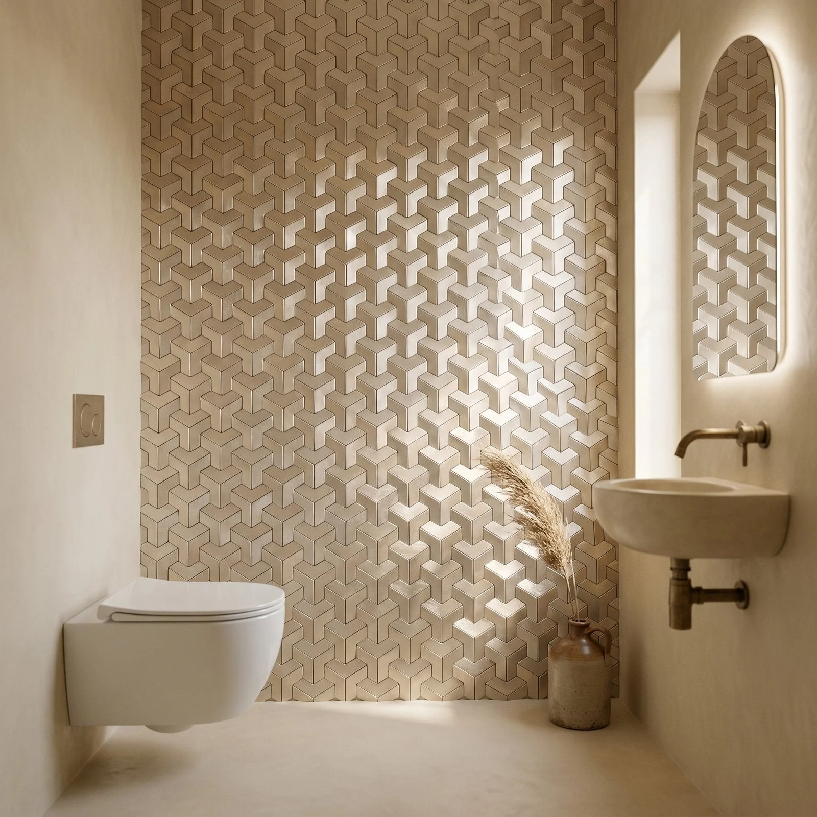 Peel and Stick Backsplash | Trifold 3D Natural | 11.02×11.93" - Image 5